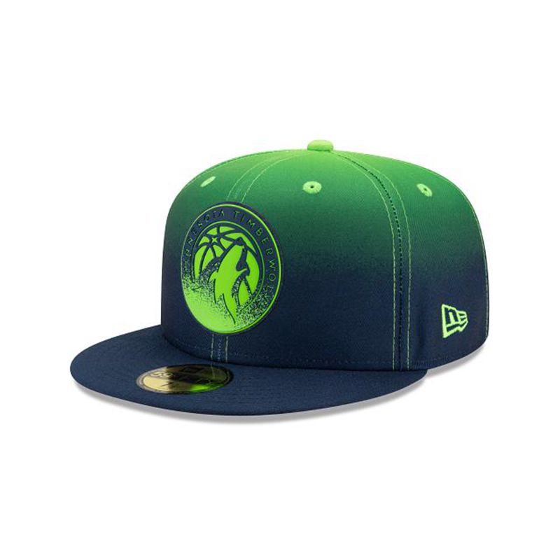 NBA Minnesota Timberwolves Back Half 59Fifty Fitted (XQH6314) - Blue New Era Caps